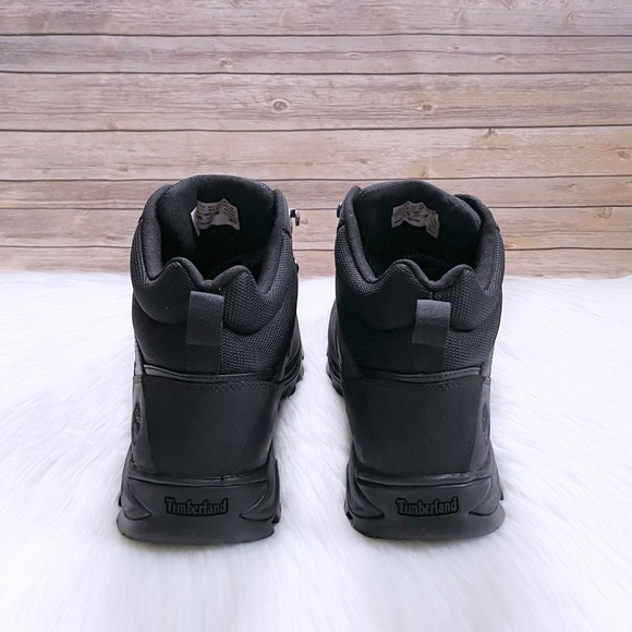 Timberland Men’s Keele Ridge Waterproof Mid Hiker Boots In Black - Picture 4 of 7